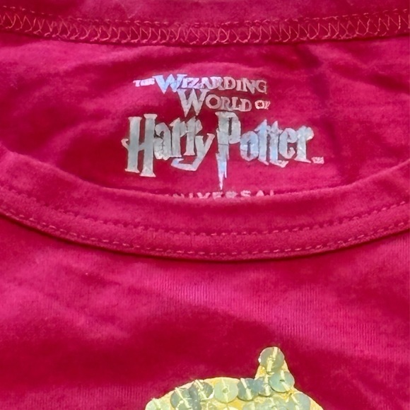 Universal Studios Harry Potter Gryffindor Sequins Gold Bling Women’s Shirt S EUC - Picture 2 of 10